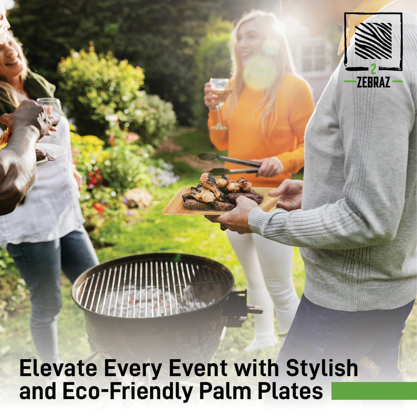 2ZEBRAZ 7” Square Palm Leaf Plates - Pack of 50 | Elegant, Durable, and Eco-Friendly