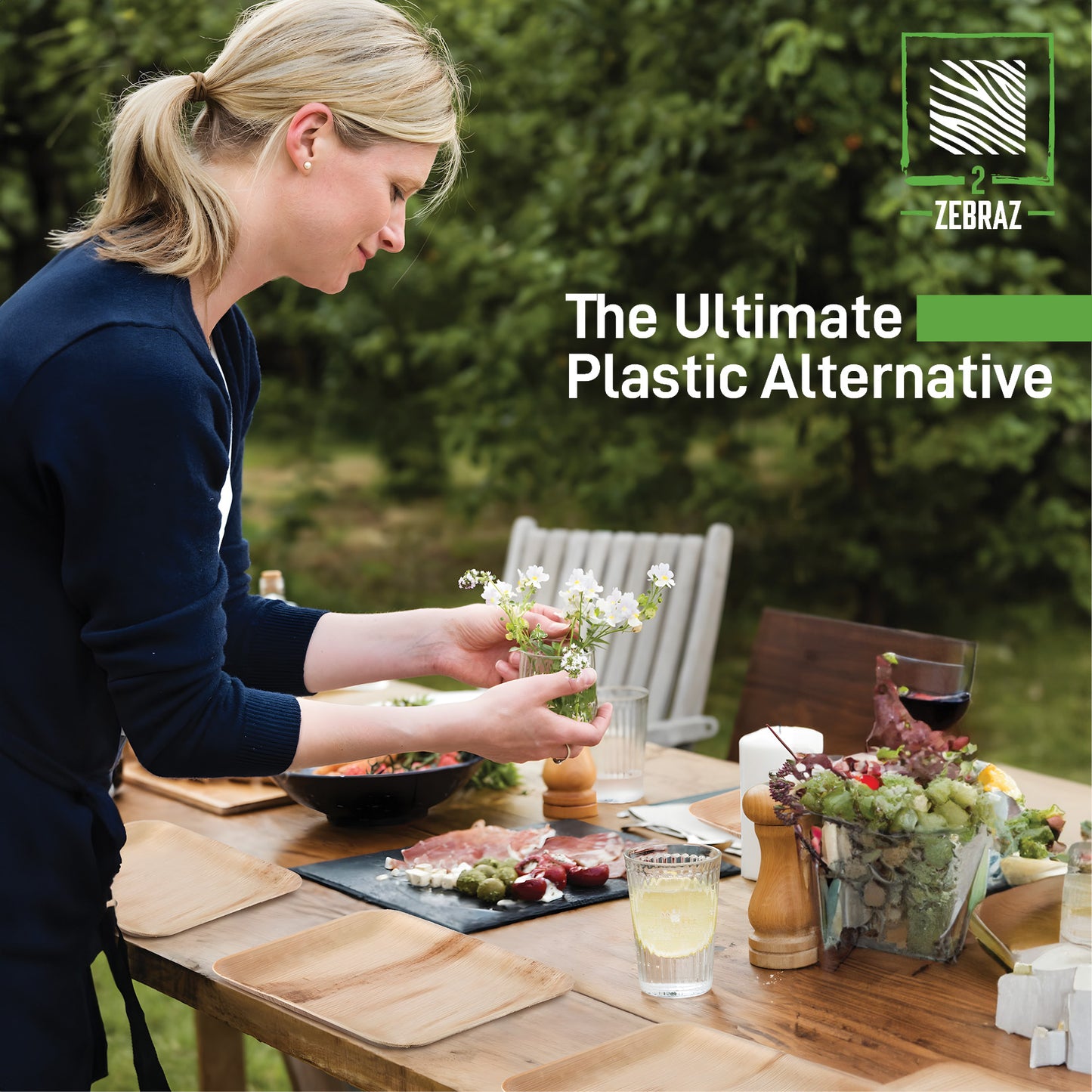 2ZEBRAZ 7” Square Palm Leaf Plates - Pack of 50 | Elegant, Durable, and Eco-Friendly