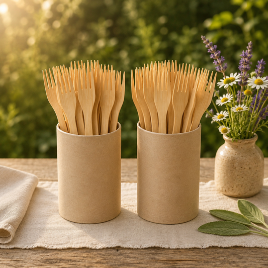Bamboo Forks 100 Count – Heavy-Duty Compostable Flatware