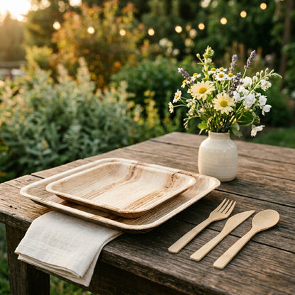 Palm Leaf Plate Combo – 50 Pack (10” + 7”)