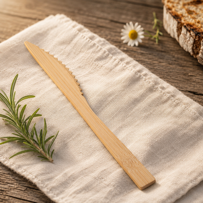 Bamboo Knives 100 Count – Heavy-Duty Compostable Flatware