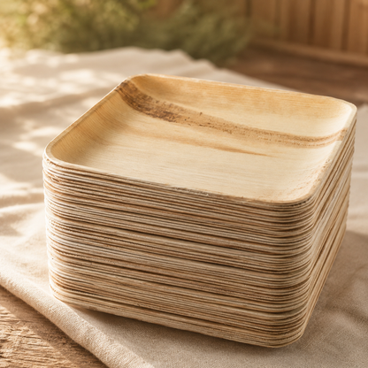 Palm Leaf Plates – 50 Pack (7" Appetizer & Dessert Plates)