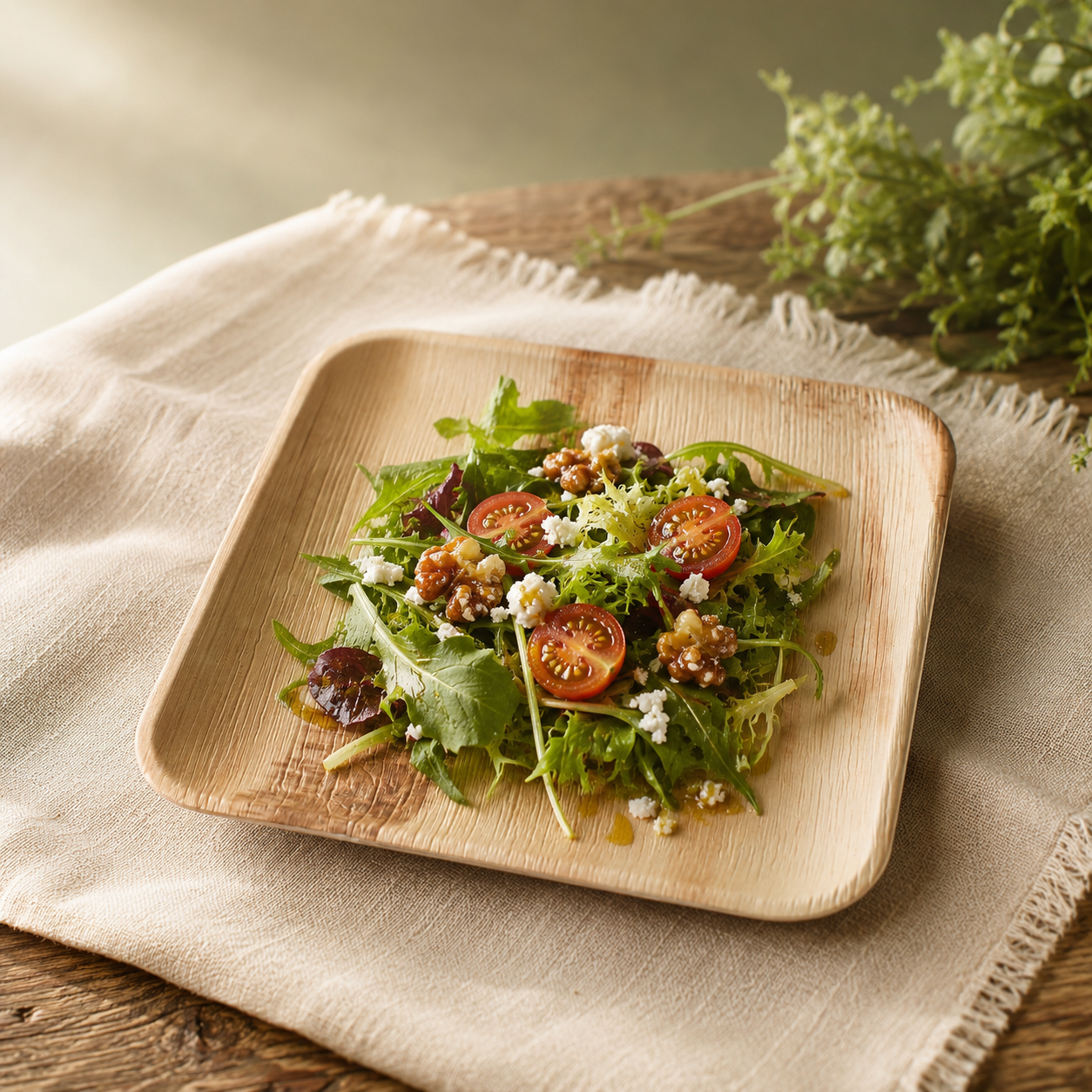 Palm Leaf Plates – 100 Pack, 10" Square
