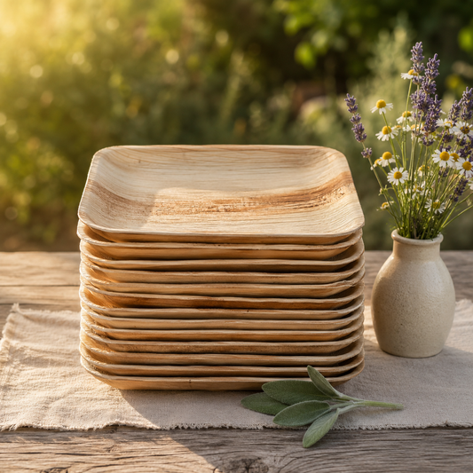Palm Leaf Dinner Plates – 50 Pack (10" Heavy-Duty)