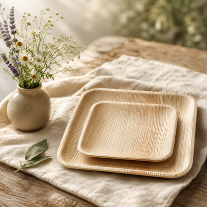 Palm Leaf Plate Combo – 50 Pack (10” + 7”)